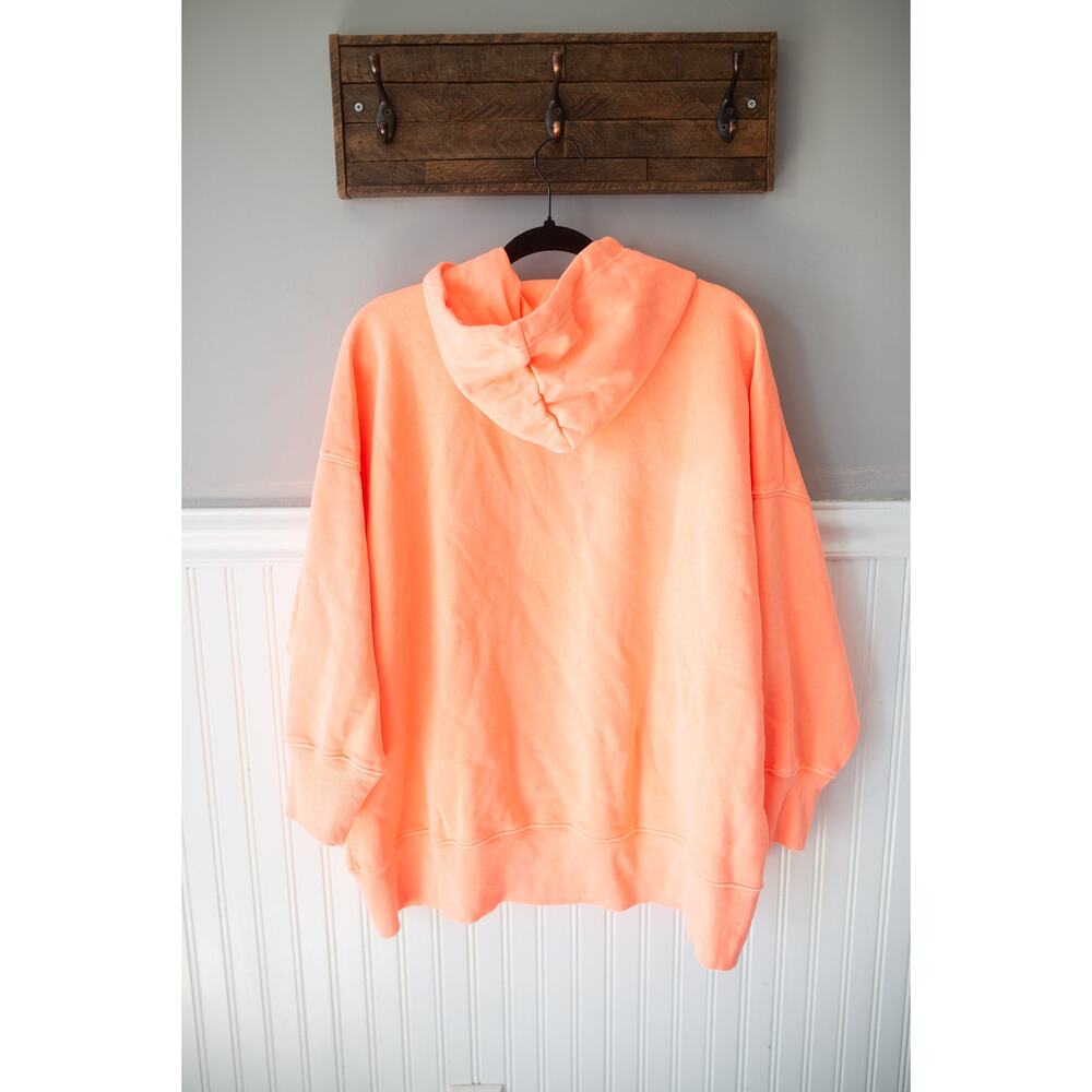 Free People Movement Sprint To The Finish Hoodie Neon Coral Sweatshirt Medium - Picture 4 of 4